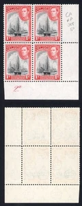 Bermuda SG110 1938 1d Bloque de Placa Negro y Rojo U/M Cat 11+++ libras - Imagen 1 de 1