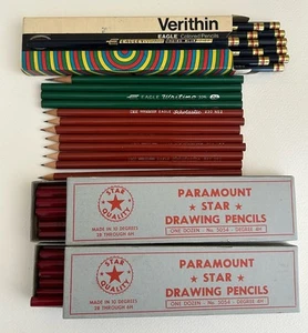 Vintage Drawing & Writing Pencil Lot Eagle Scholastic & Paramount Star 45 Total - Picture 1 of 7