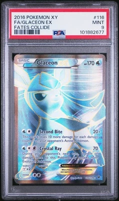 2016 POKEMON XY FATES COLLIDE #116 FA/GLACEON EX FATES COLLIDE PSA 9 - Image 1 of 2
