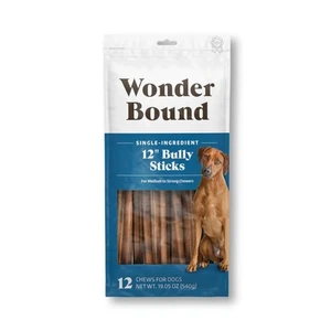 Amazon Brand - Bully Sticks Dog Treats, All-Natural, Highly Digestible, Long ... - Picture 1 of 7