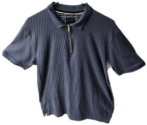 Cactus Man Ricky Singh Shirt Mens Dark Gray 1/4 Zipper Short Sleeves 100% Cotton - Picture 1 of 5