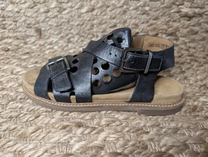Clarks Corsio Bambi schwarze Damen-Ledersandalen mit Kreuzriemen und Schnalle 6,5 M - Bild 1 von 12