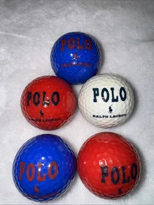 Vintage Polo Ralph Lauren 5 Golf Balls with Blue, Red, White ⭐️ - Picture 1 of 2