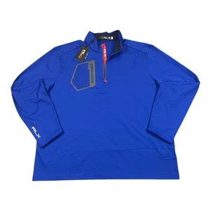 Ralph Lauren RLX Luxury Golf Polo Stretch Jersey 1/4 Zip-Blue Men’s 2XL XXL- NWT - Picture 1 of 19