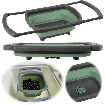 LS-LEBENSTIL Waschschüssel 8L 39x26cm Ausziehbar Ablauf faltbar Spülwanne tragbar Waschbecken