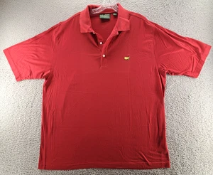 Masters Polo Shirt Mens XL Red Amen Corner Golf 100% Cotton Stretch Masters Logo - Picture 1 of 10