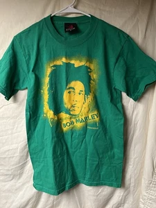 Camiseta verde Bob Marley vintage Y2K 2005 cara pequeña Zion Rootswear - Imagen 1 de 4