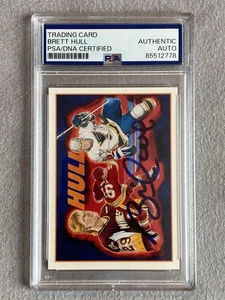 BRETT HULL AUTOGRAPH 1991-92 UPPERDECK HOCKEY HEROES #9/9- PSA SLAB - Picture 1 of 2