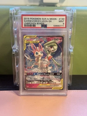 Gardevoir & Sylveon GX 130/214 Tag Team Pokemon 2019 Unbroken Bonds | PSA 9 MINT - Image 1 of 2