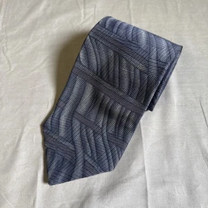 Honors Blue Gray Striped Silk Necktie - Picture 1 of 7