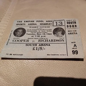 Henry Cooper Dick Richardson Boxing Ticket 1962 - Bild 1 von 5