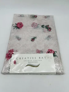 Creative Products Duschvorhang Rosa Blumen Rosen Spitzenmuster 70x72 - Bild 1 von 3