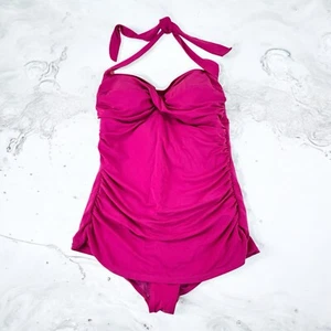 Costume da bagno donna Jantzen Classics pezzo unico taglia 12 reggiseno imbottito con ferretto fucsia - Foto 1 di 19
