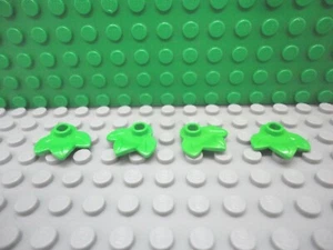 Lego 4 Bright Green 1x1 knob with 3 leaves plant flower NEW - Picture 1 of 1
