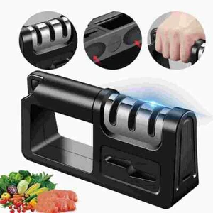 4 in 1 Knife Sharpener Professional Ceramic Tungsten Kitchen Sharpening Stone - Picture 1 of 10