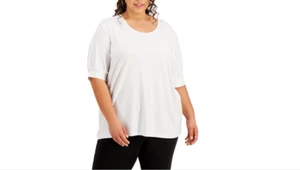 Kasper Crewneck Top Vanilla Ice Plus Size 3X 3953 - Picture 1 of 1
