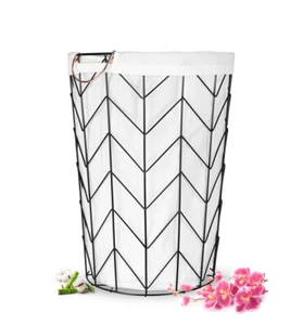 Corbeille de Rangement en Métal 40L Panier Boite Lavage Trieur Blanchisserie - Picture 1 of 6