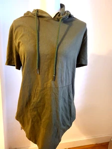 Short Sleeve Zip up Hooded Sweatshirt size M - Picture 1 of 6