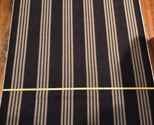 BLACK/Taupe Stripe Home Dec Burlap Fabric Crafts NEW 54" Wide - Picture 1 of 2
