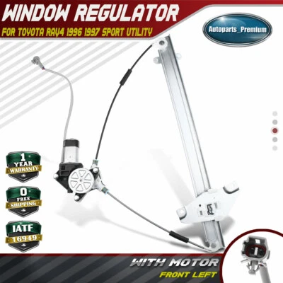 Regulador de ventana eléctrica con motor para Toyota RAV4 1996-1997 base 4 puertas delantero izquierdo Foto 1 de 4