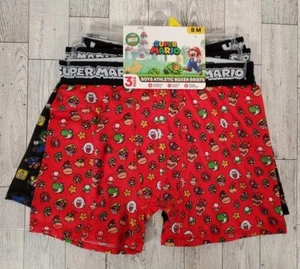 Super Mario Nintendo Boys Athletic Boxer Briefs Size XS (4) 3pk Mesh Fabric - Picture 1 of 7