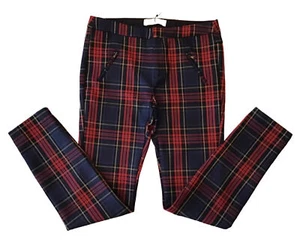 Zara Teens Girls Collection Straight Skinny Plaid Pants Stretch Size 13/14 NWT - Picture 1 of 11