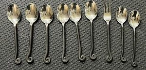 Lote de 9 cucharas y tenedor de clave aguda - Imagen 1 de 4