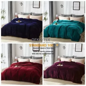 Queen/King Blanket Flannel Fleece Super Soft Lightweight Bed Sofa Blankets Throw - Picture 1 of 79
