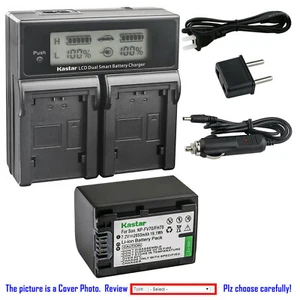 Kastar Battery LCD Dual Fast Charger for Sony DCR-DVD103 DCR-DVD105 DCR-DVD106 - Picture 1 of 11