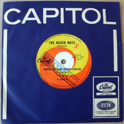 THE BEACH BOYS 7 PROMO All I Want To Do SOUTHAMERICA Ed. 1969 33-rpm - Image 1 of 3
