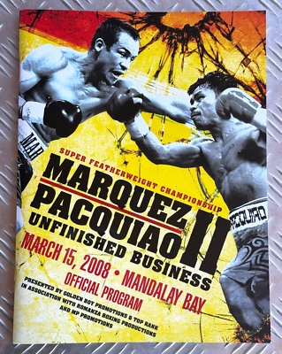 2008 Manny PACMAN Pacquiao vs Juan Manuel Marquez II/2 Official Program Boxing - Image 1 of 4