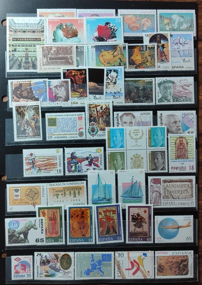 3341 Arte Fiestas Minerales Personajes 48 sellos España  1994 Semi completo - Imagen 1 de 1