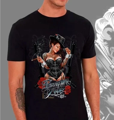 One Eight Seven T- Shirt Cholo Gangster Love 187 Avenue Boobs Tattos Graphic XL - Image 1 of 4