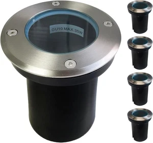 EBION Außen-Bodenleuchten, IP67 wasserdicht Terrassendielen vergrabene Leuchten, 4er-Pack begehbar - Bild 1 von 6