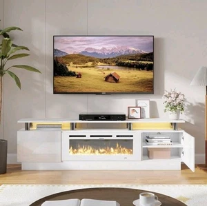 Cozy & Classy: 70" Fireplace TV Stand for Big Screens Up to 80 Inches - Picture 1 of 8