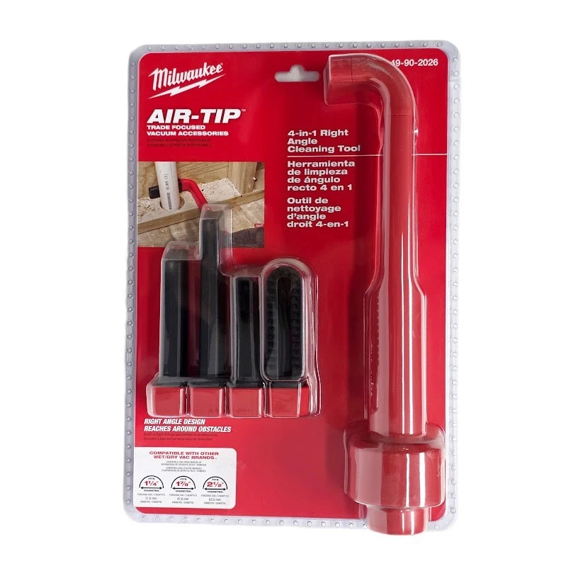 Milwaukee 49-90-2026 AIR-TIP 4-in-1 Right Angle Cleaning Tool Attachment