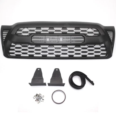 Parrilla de malla superior para parachoques delantero para Toyota Tacoma 2005-2011 negro mate ABS Foto 1 de 4