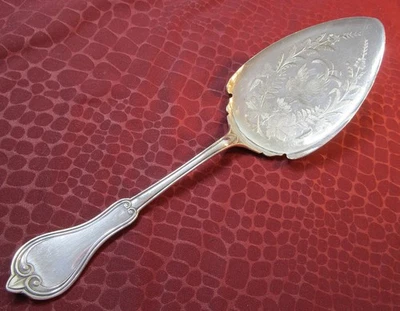 GOTHIC 1874 Servidor de Pasteles/Pasteles Pájaro Grabado en Hoja Plateado Sin Monograma bb Foto 1 de 4