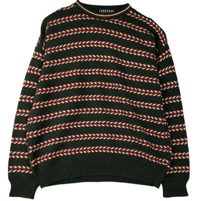 Vintage 90'S TRADER BAY all-over print cotton knit sweater made in the USA s... - Image 1 of 4