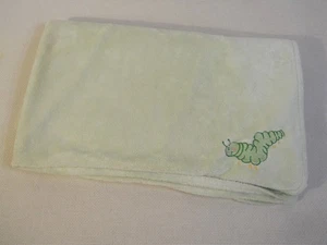 Oshkosh 2 ply Baby Blanket pastel green with appliqued caterpillar worm - Picture 1 of 4