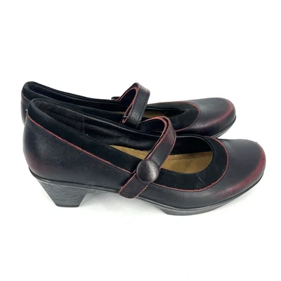 Naot 鞋码 39 女式 8 红色楔形鞋跟 Mary Jane 皮革高跟鞋 Whimsigoth — 第 1/4 张图片