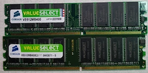 Corsair 2x512Mb RAM modules, VS512MB400 C3 - Picture 1 of 1