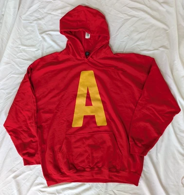 Sudadera con Capucha Roja con Letra Amarilla A para Disfraz de Halloween Para Hombre Talla XL Foto 1 de 4