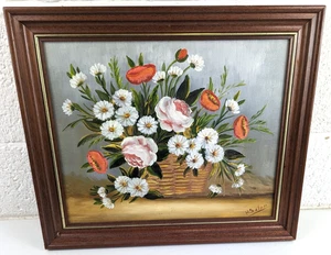 Vintage Framed Oil On Canvas 'Floral Still Life' Signed By Artist - 16.5" x 19.5 - Picture 1 of 8