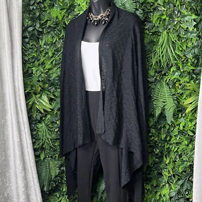 COLDWATER CREEK Sweater Women Small Black Duster Cardigan Knit NWT  2075 - Image 1 of 4