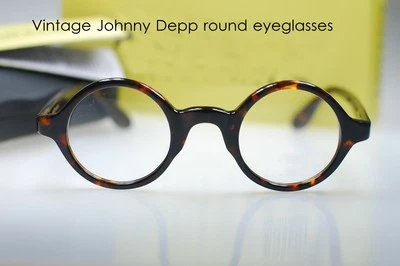 Gafas Redondas Johnny Depp Gafas Mujer Hombre Acetato Sólido Tortuga Gafas Foto 1 de 4