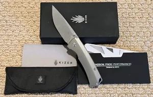 Kizer T1 - Titanium Handle Framelock Knife - S35VN Blade Steel - Model Ki3490 - Picture 1 of 11