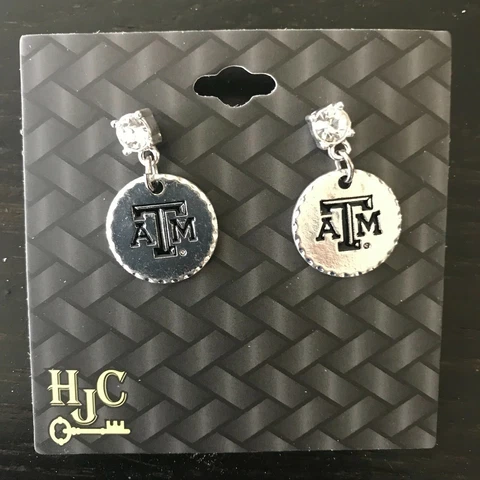 Texas A&M Aggies NCAA Silver-tone Logo Earrings Cover