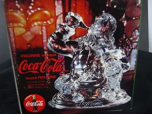 Coca Cola Lead Crystal Santa Figurine 1997 Made in France Christmas Gift - Picture 1 of 6
