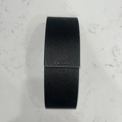 Prada Vertical Sunglasses Glasses Magnetic Closure Hard Travel Carry Case, Black - Image 1 of 4